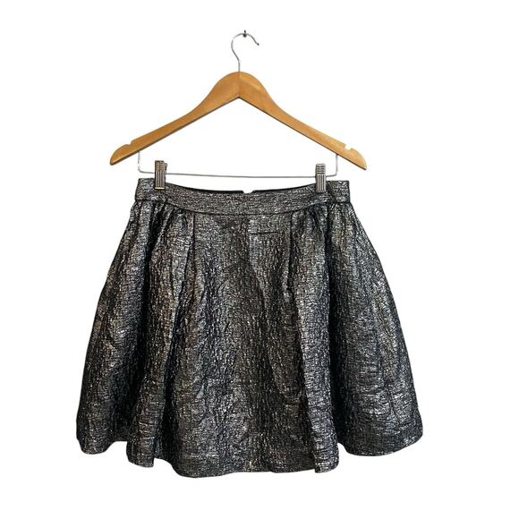 KATE SPADE NEW YORK METALLIC TWIRL REVERSE PLEAT COCKTAIL PARTY SKIRT SZ 0 $348 - Picture 1 of 11